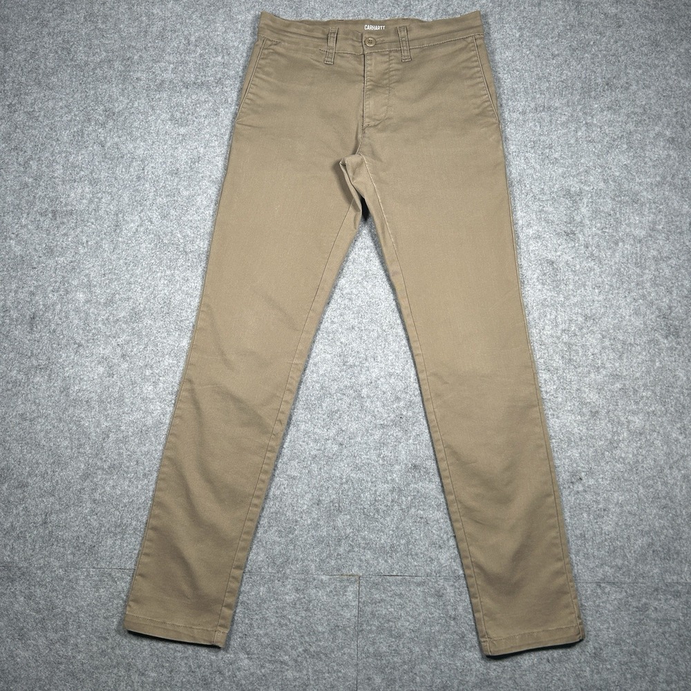 Carhartt WIP Chino SID Pants Men's Size 29x32 Tapered Single Knee Brown Preppy